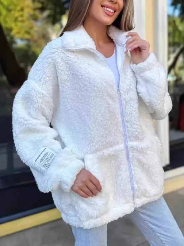 Full Size Sherpa Fleece Zip-Up Jacket Plus Size sold by Charming Charlie