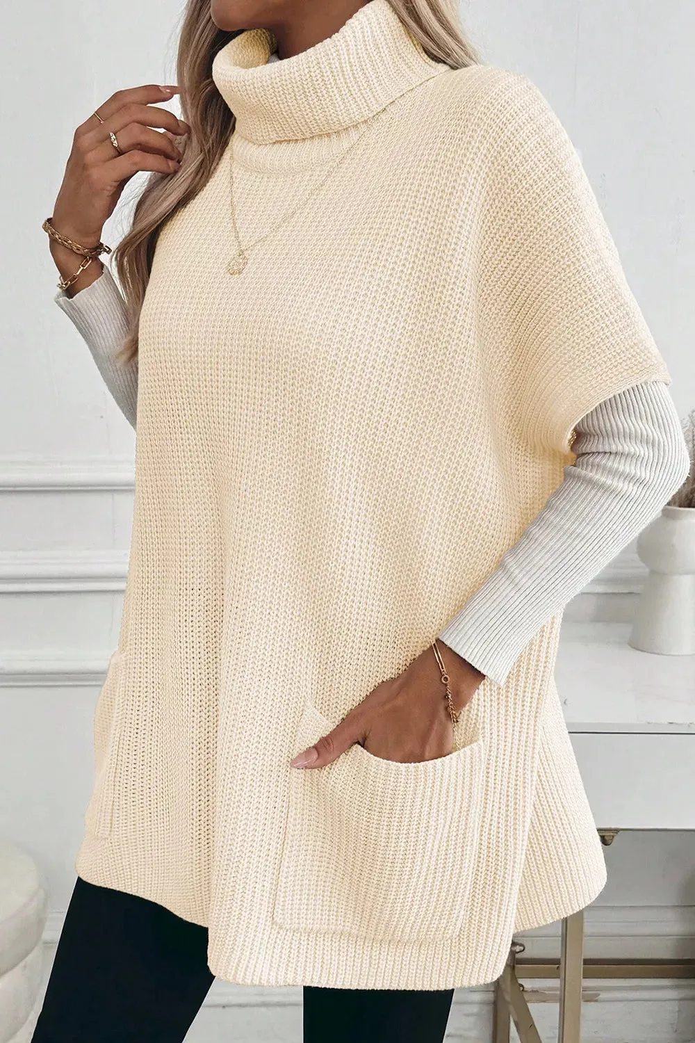 Turtleneck Knit Short Sleeve Sweater sold by Charming Charlie product image thumbnail 4