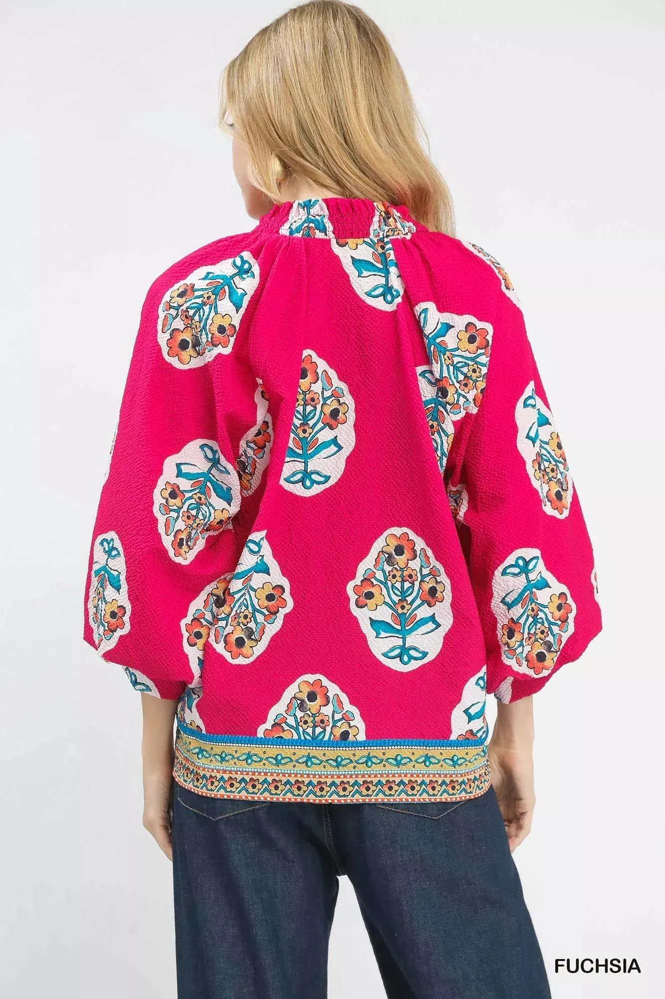 Umgee Boho Floral Print Tunic Blouse sold by Charming Charlie product image thumbnail 5