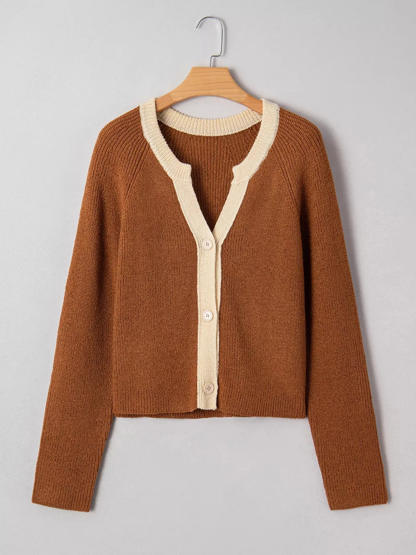 Contrast Knit V Neckline Cardigan sold by Charming Charlie product image thumbnail 2