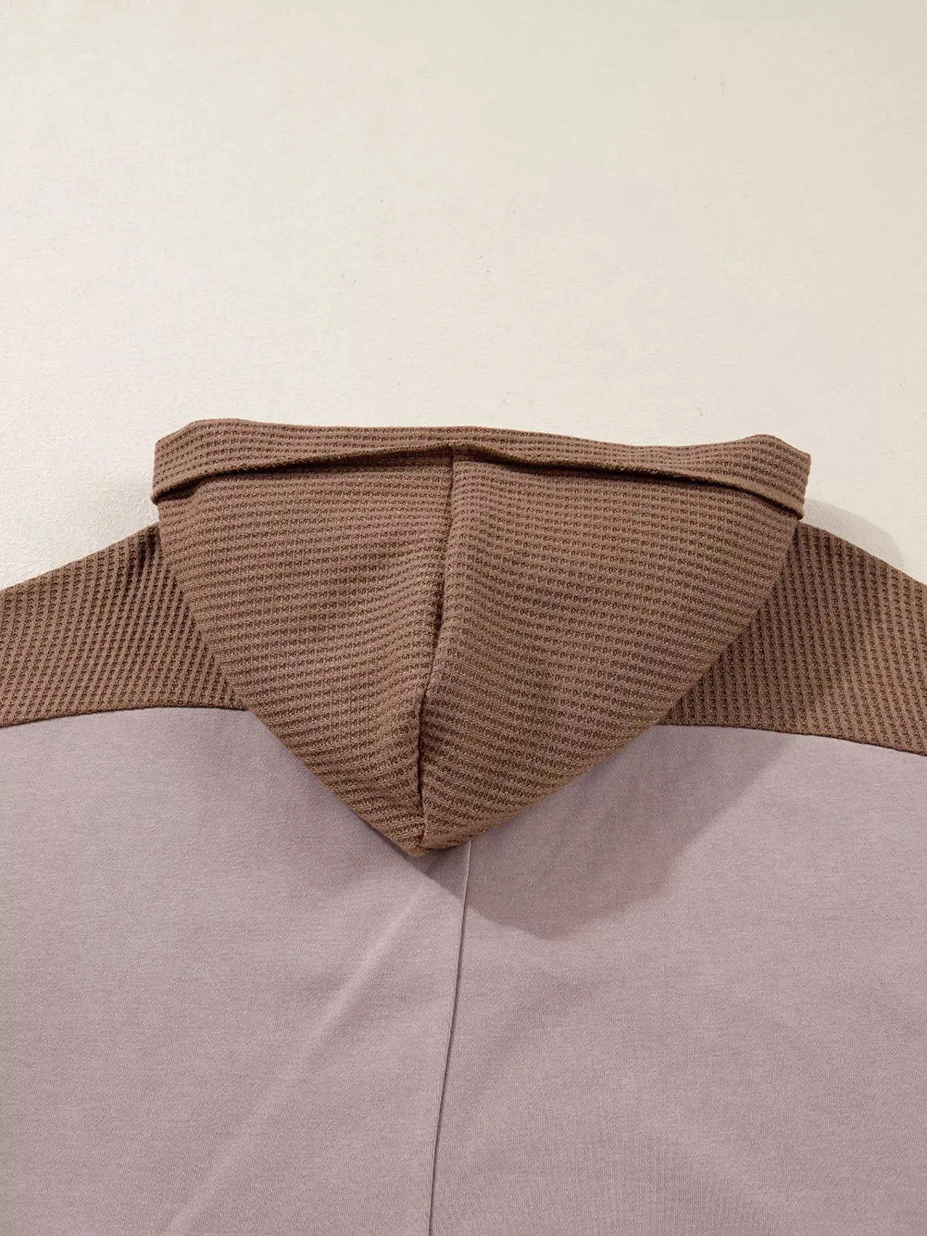 Oversize Waffle Patchwork Exposed Seam Casual Hoodie sold by Charming Charlie product image thumbnail 5