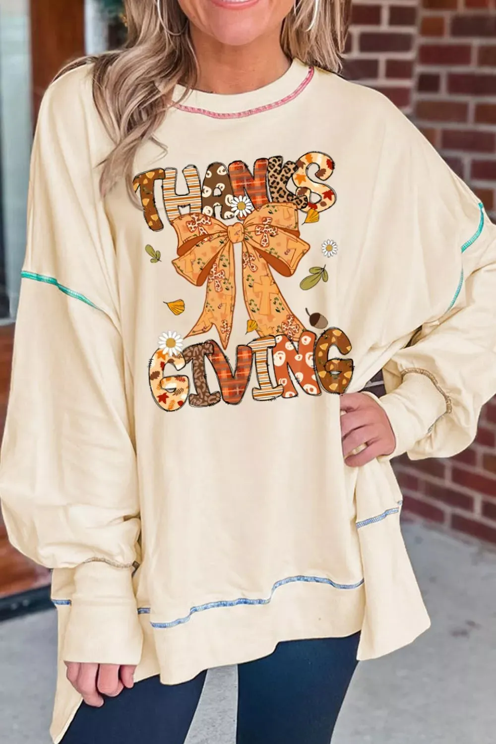Thanksgiving Graphic Crew Neck Sweatshirt sold by Charming Charlie product image thumbnail 5
