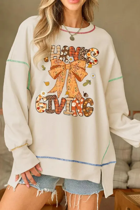 Thanksgiving Graphic Crew Neck Sweatshirt sold by Charming Charlie