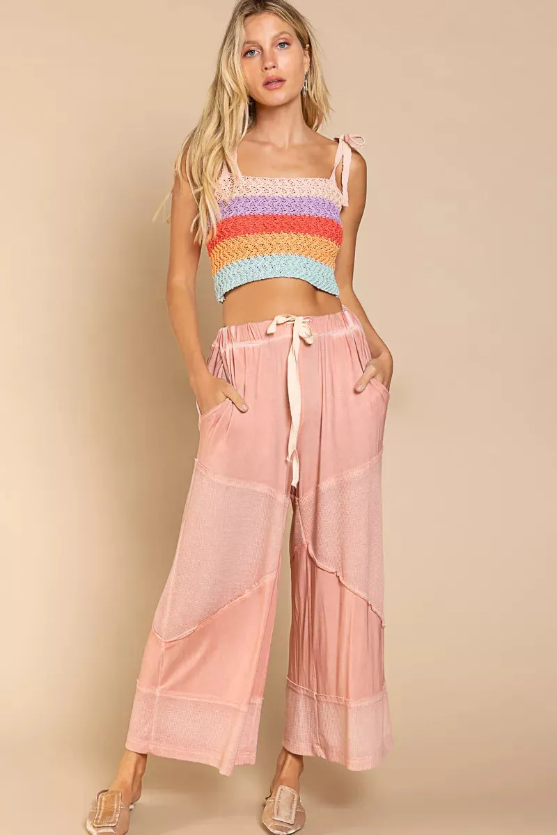 POL Elastic Waistband Wide Leg Pants with Drawstring sold by Charming Charlie product image thumbnail 4