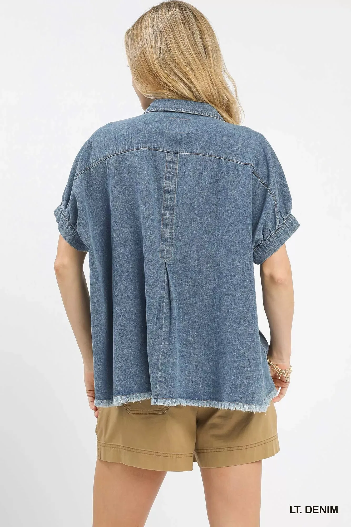 Umgee Washed Denim Oversized Top sold by Charming Charlie product image thumbnail 4