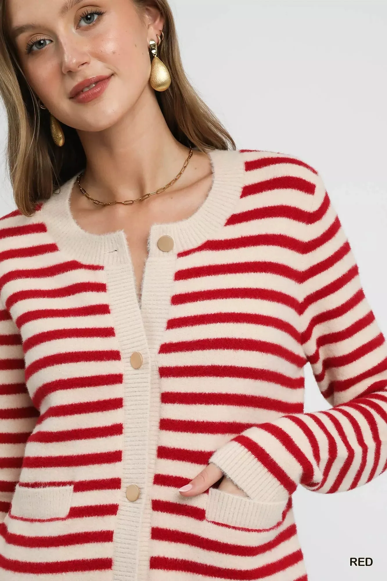 Umgee Striped Knit Button-Up Cardigan sold by Charming Charlie product image thumbnail 5