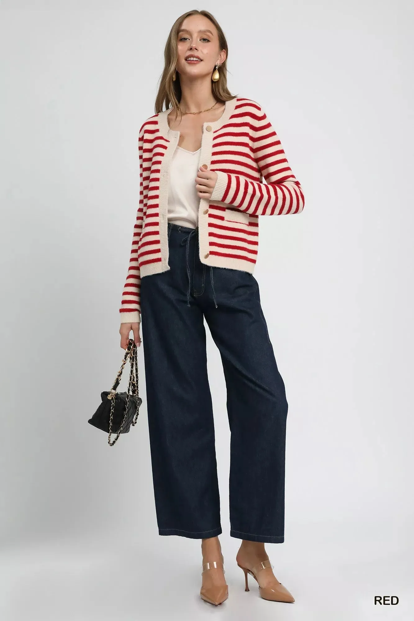 Umgee Striped Knit Button-Up Cardigan sold by Charming Charlie product image thumbnail 4