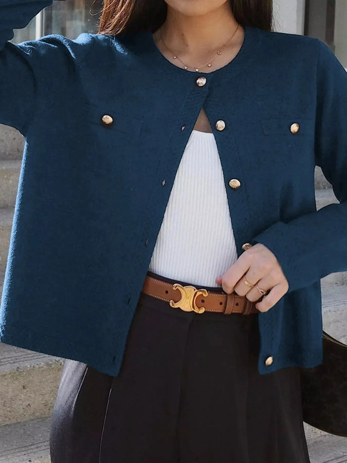 Button-Down Knit Cardigan sold by Charming Charlie product image thumbnail 3