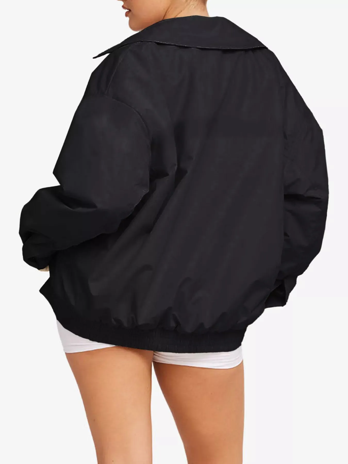 Relaxed Fit Lightweight Zip Up Jacket sold by Charming Charlie product image thumbnail 3