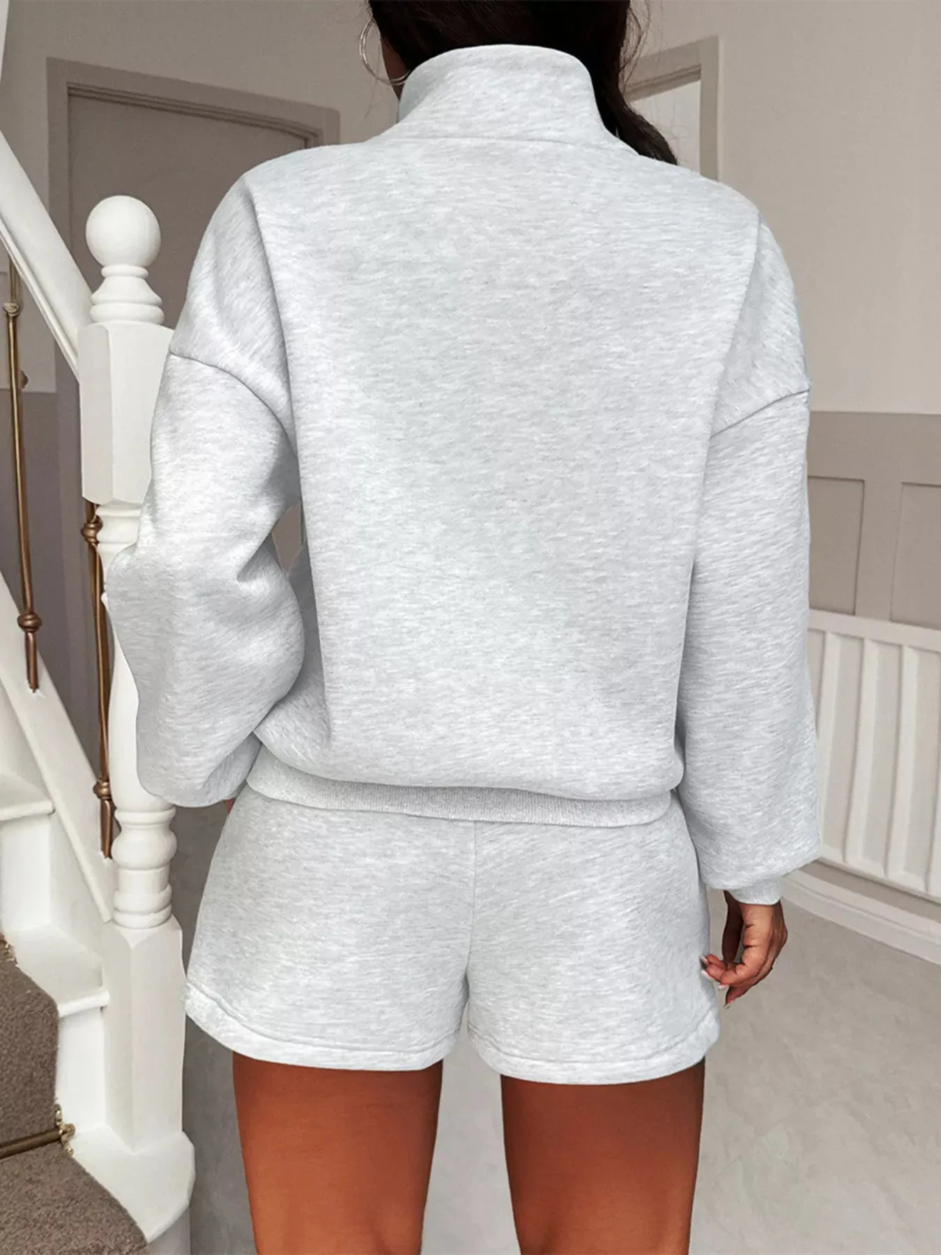 Casual Dropped Shoulder Sweatshirt and Shorts Set sold by Charming Charlie product image thumbnail 3