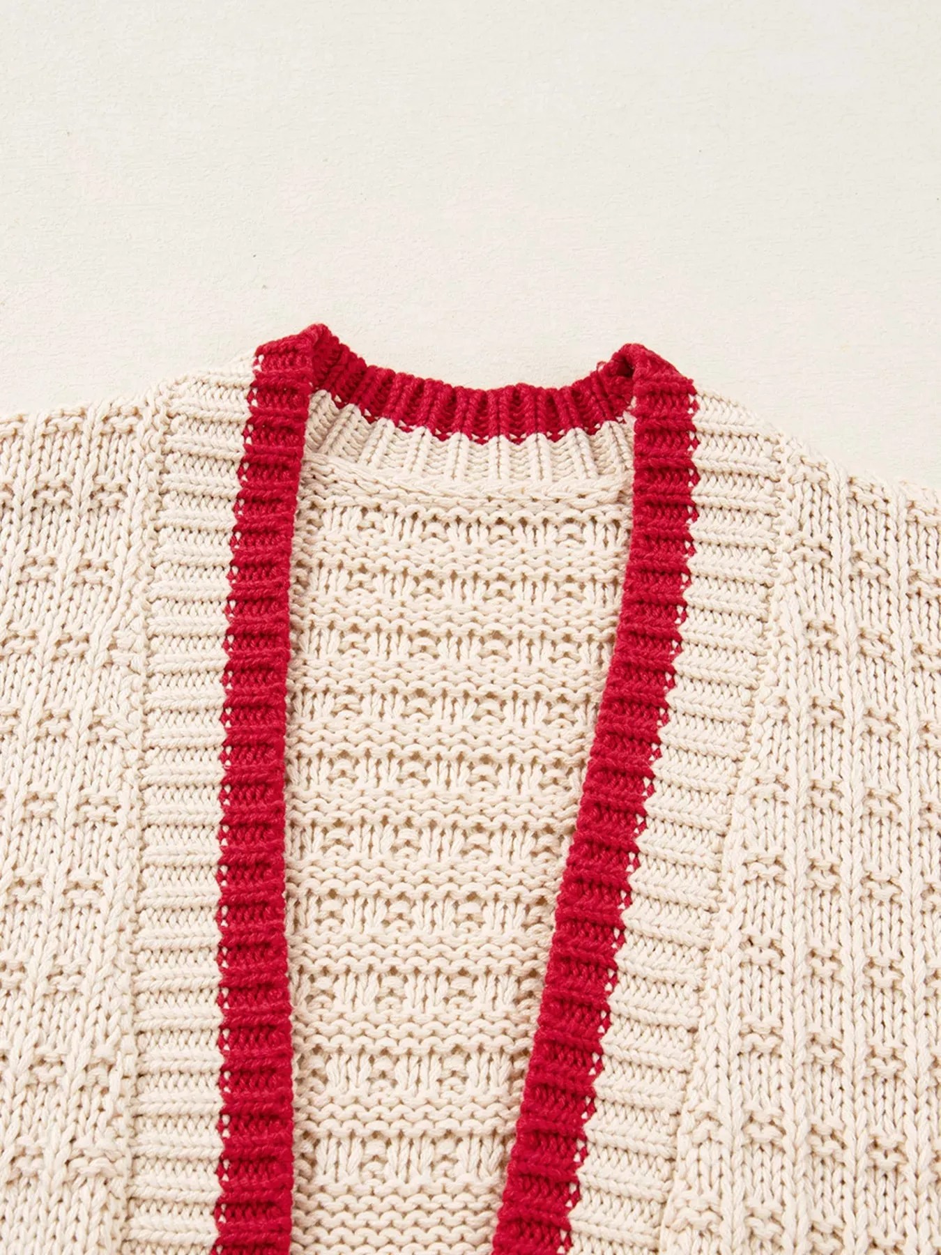 Bow Pattern Textured Open Front Baggy Cardigan sold by Charming Charlie product image thumbnail 5