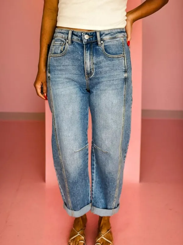 Vintage Washed Seam Detail Shift Jeans sold by Charming Charlie