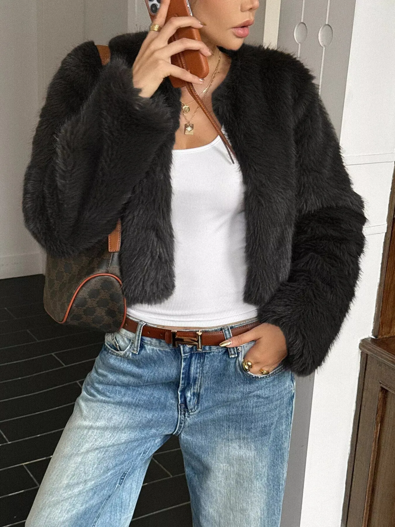 Faux Fur Cropped Outerwear sold by Charming Charlie product image thumbnail 5