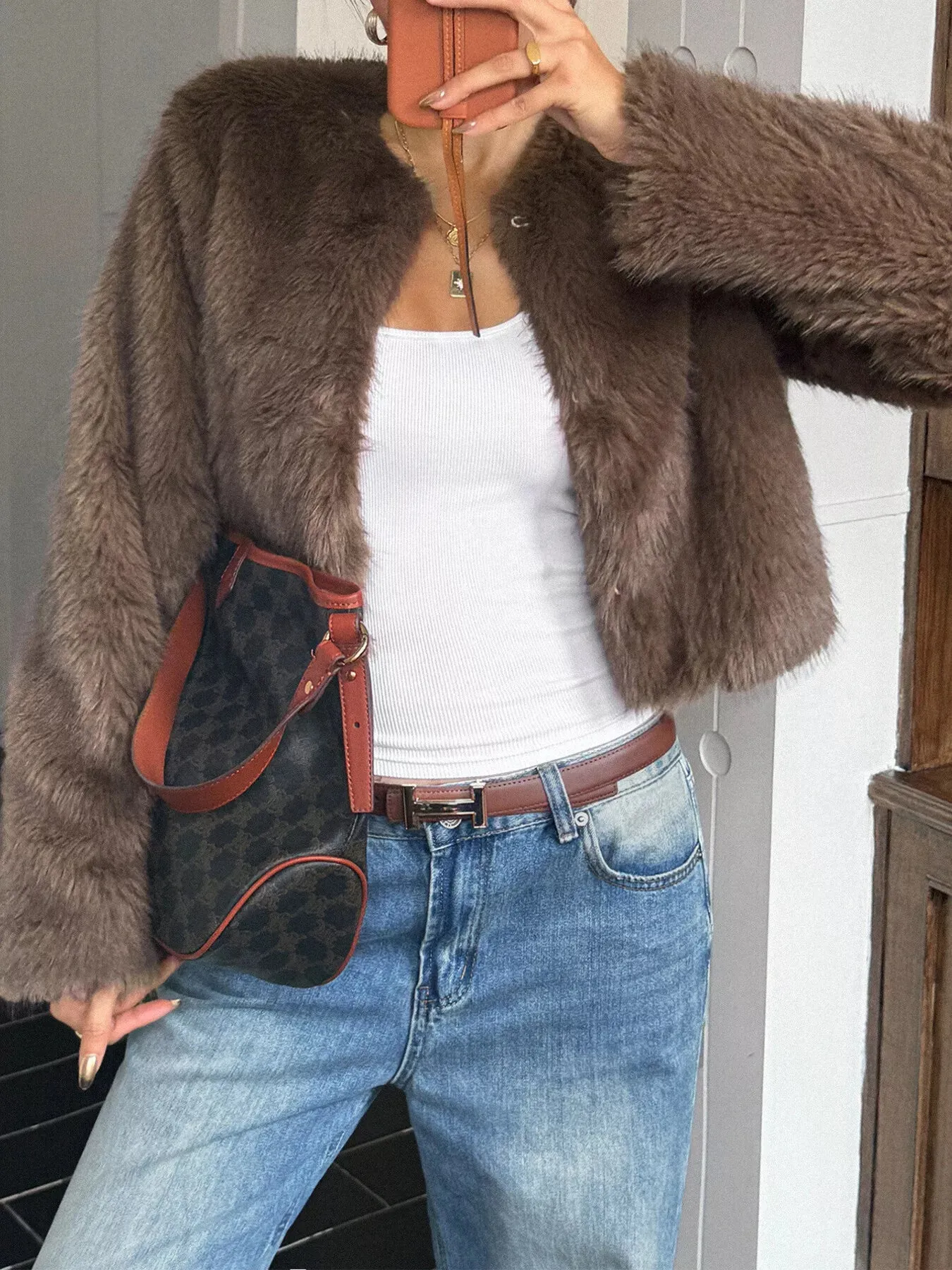 Faux Fur Cropped Outerwear sold by Charming Charlie product image thumbnail 2