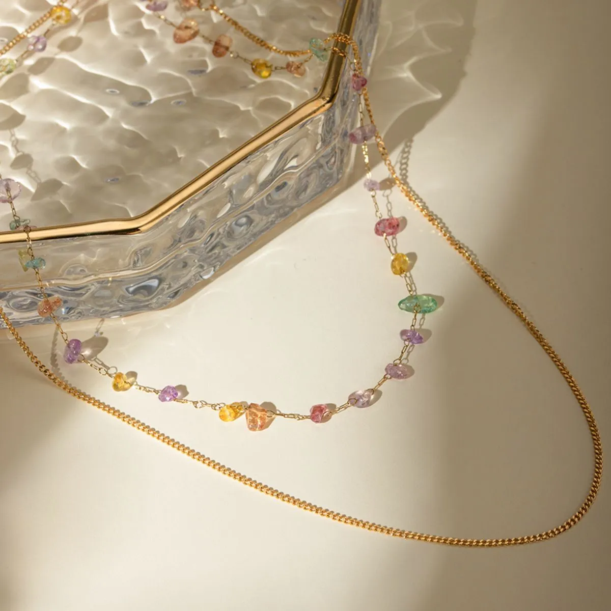 Contrast Natural Stone Stainless Steel Necklace sold by Charming Charlie product image thumbnail 4