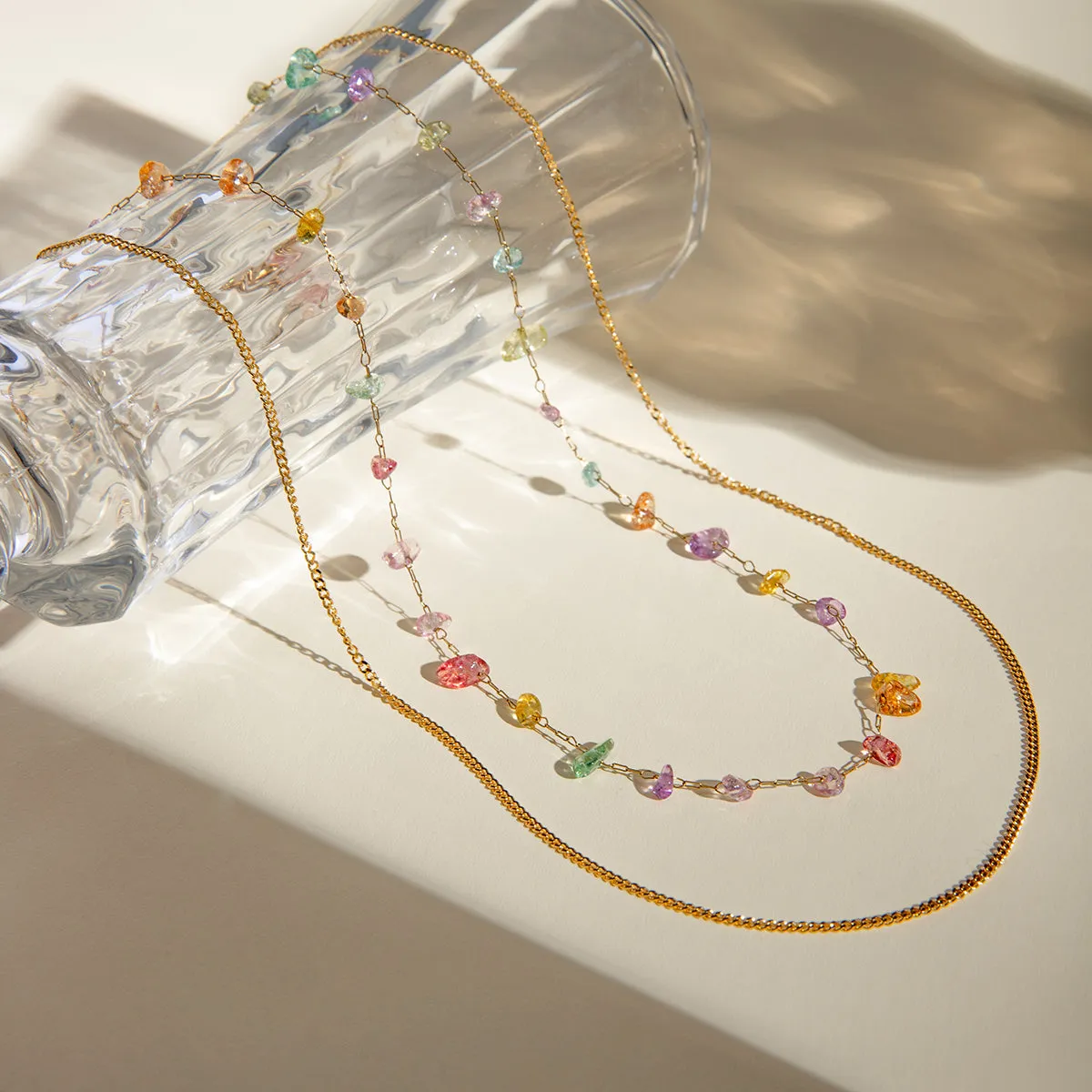 Contrast Natural Stone Stainless Steel Necklace sold by Charming Charlie product image thumbnail 2