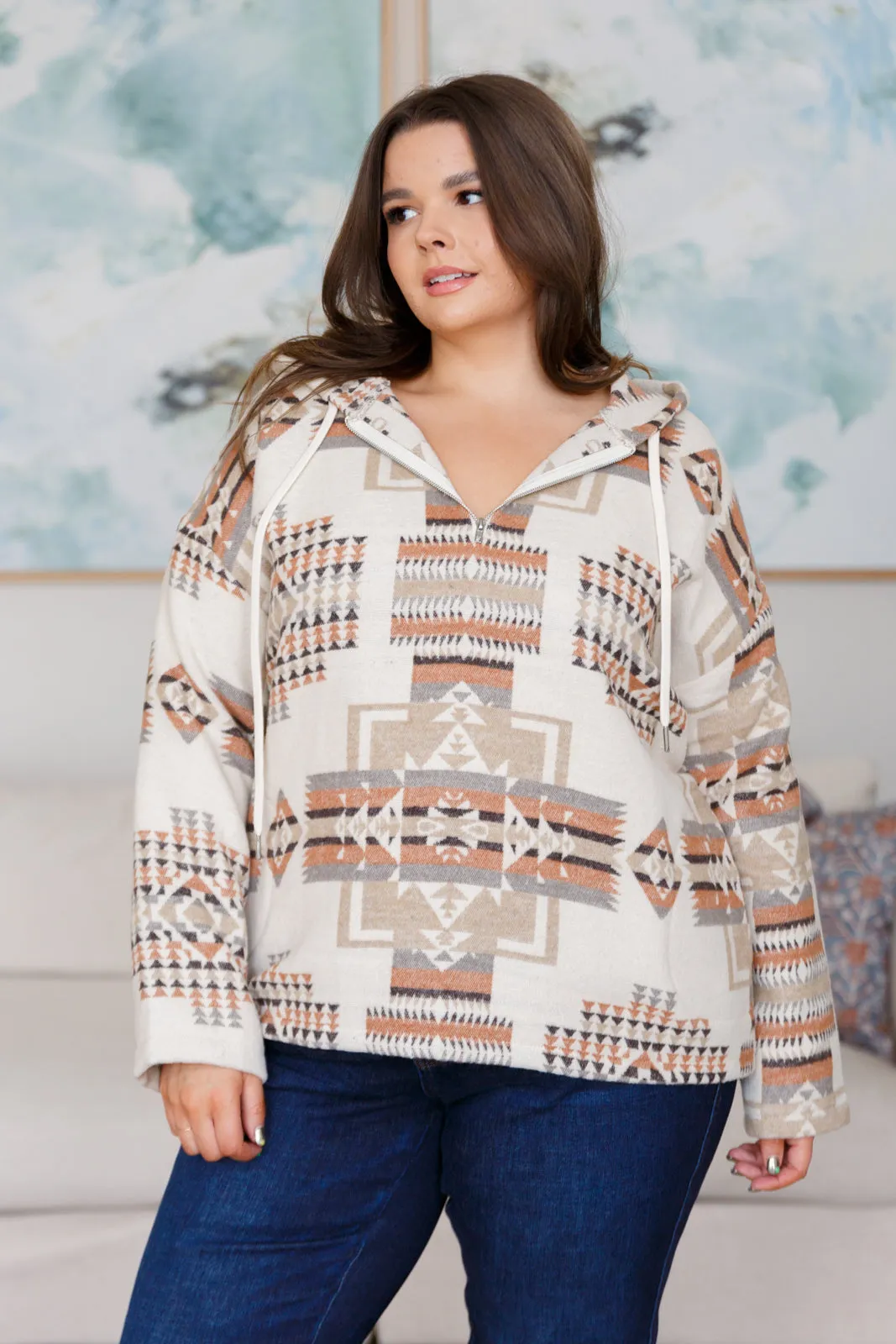 Just Going For It Aztec Hoodie sold by Charming Charlie product image thumbnail 3