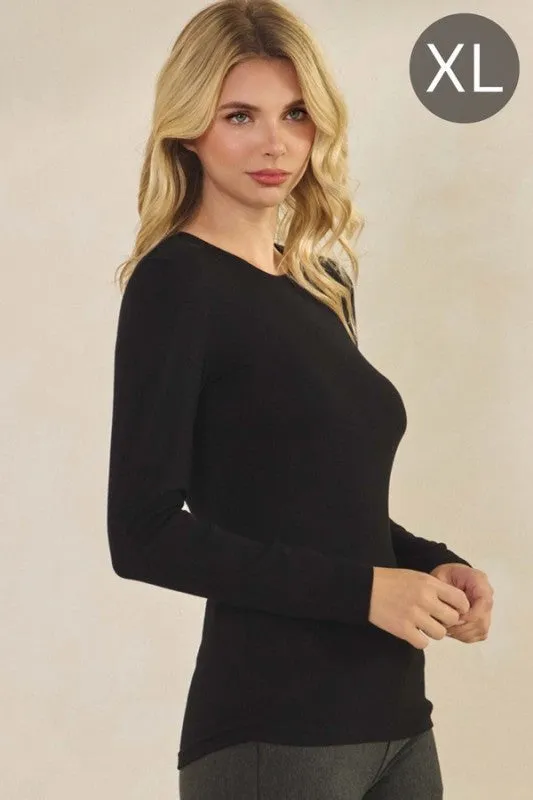 Pure Comfort Viscose Ribbed Long Sleeve Top sold by Charming Charlie