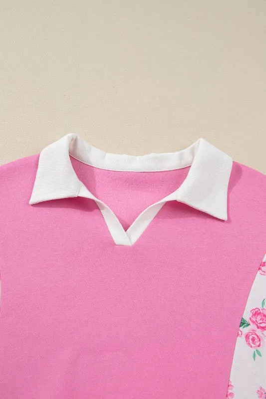 Plus Size Floral Patchwork Elastic Cuff Top sold by Charming Charlie product image thumbnail 4