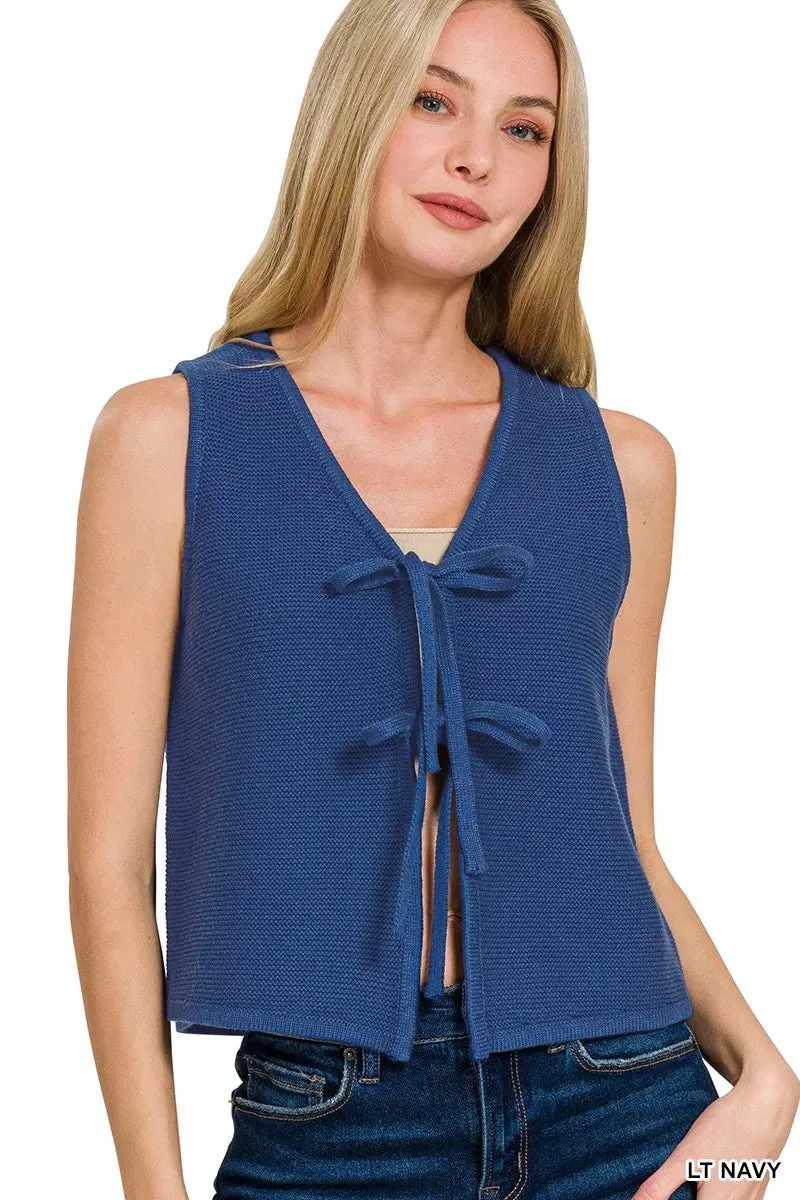 Zenana Tie Front Sweater Vest sold by Charming Charlie