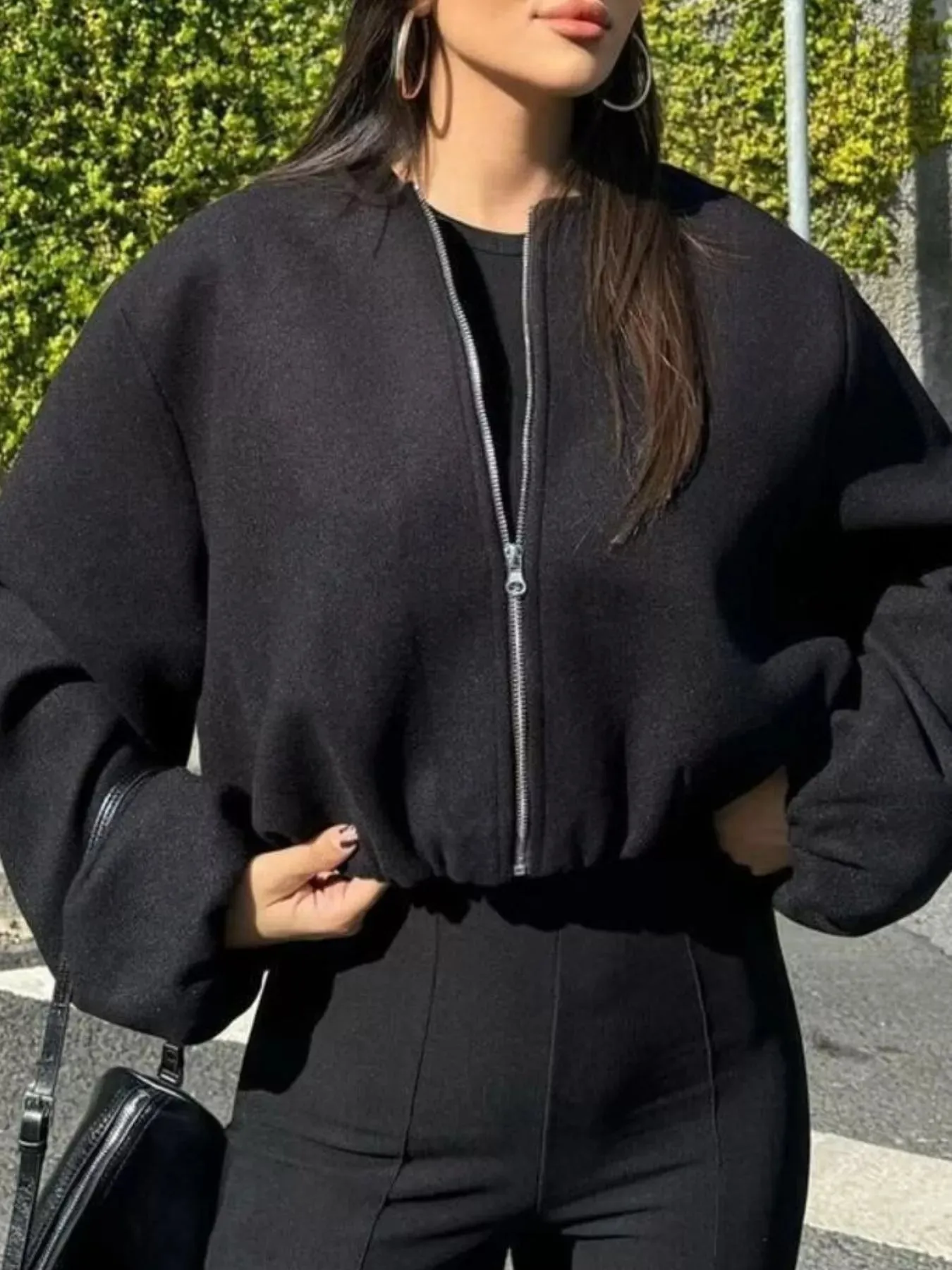 Zip Up Cropped Jacket sold by Charming Charlie product image thumbnail 3