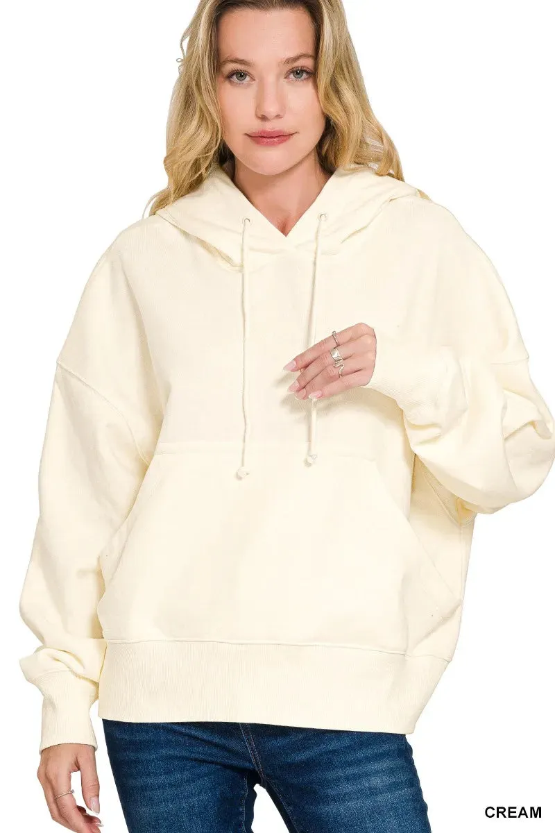Zenana Oversized Fleece Kangaroo Pocket Hoodie sold by Charming Charlie
