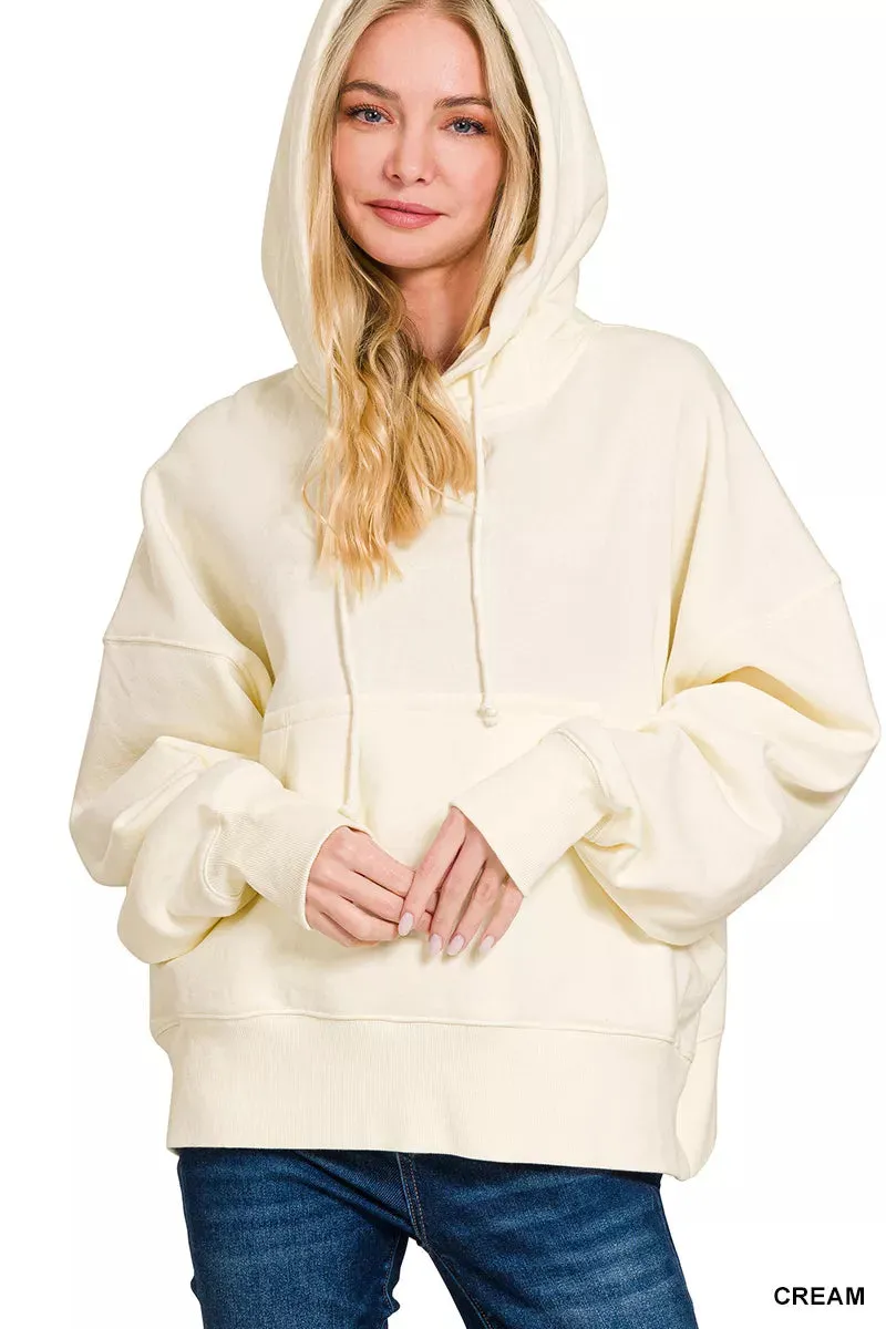 Zenana Oversized Fleece Kangaroo Pocket Hoodie sold by Charming Charlie product image thumbnail 2