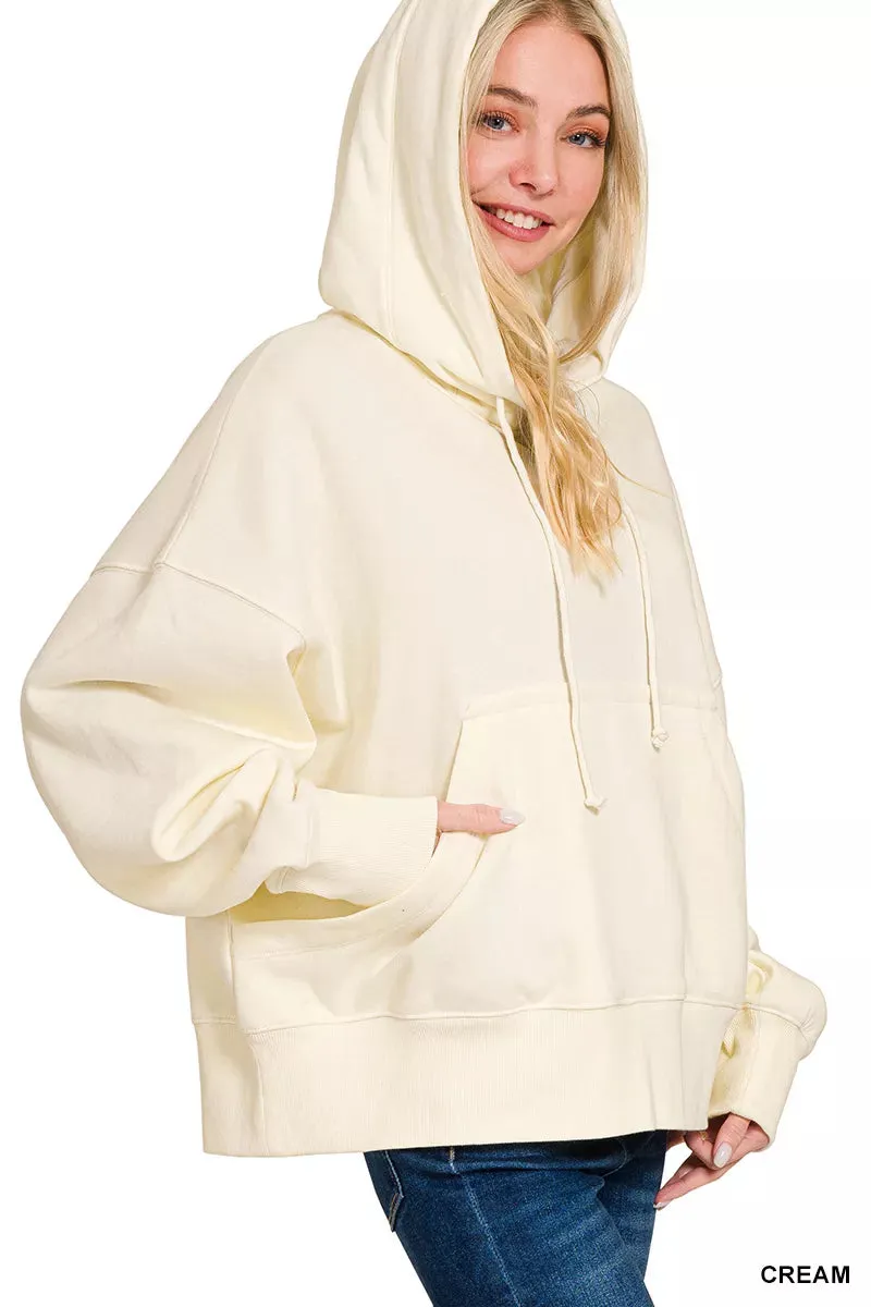 Zenana Oversized Fleece Kangaroo Pocket Hoodie sold by Charming Charlie product image thumbnail 3