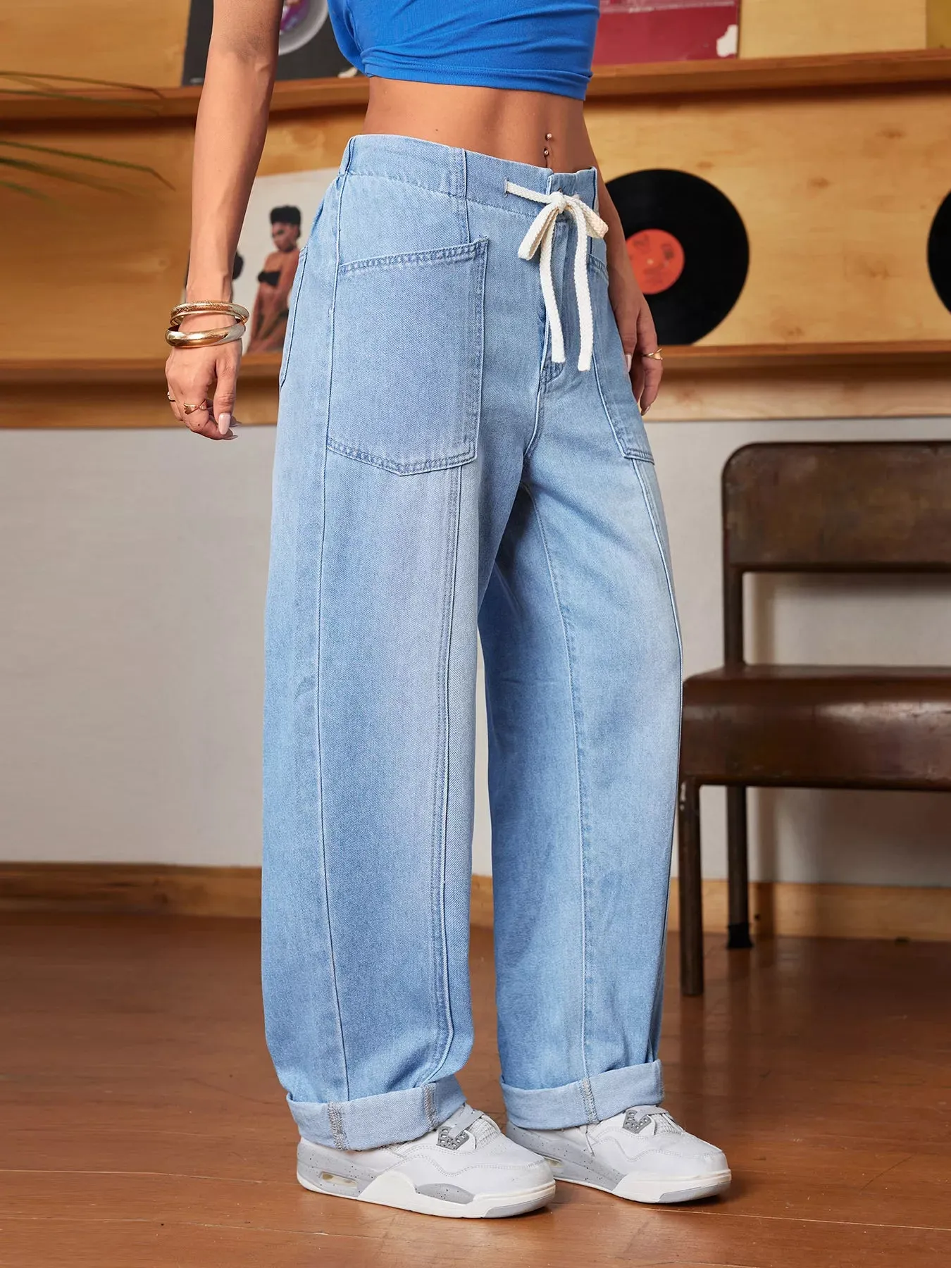 Drawstring Wide Leg Jeans sold by Charming Charlie product image thumbnail 2