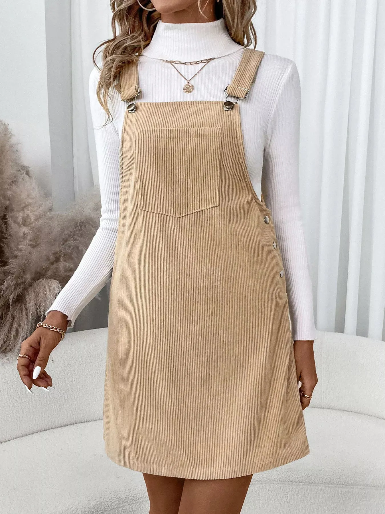 Casual Corduroy Overall Dress sold by Charming Charlie product image thumbnail 3