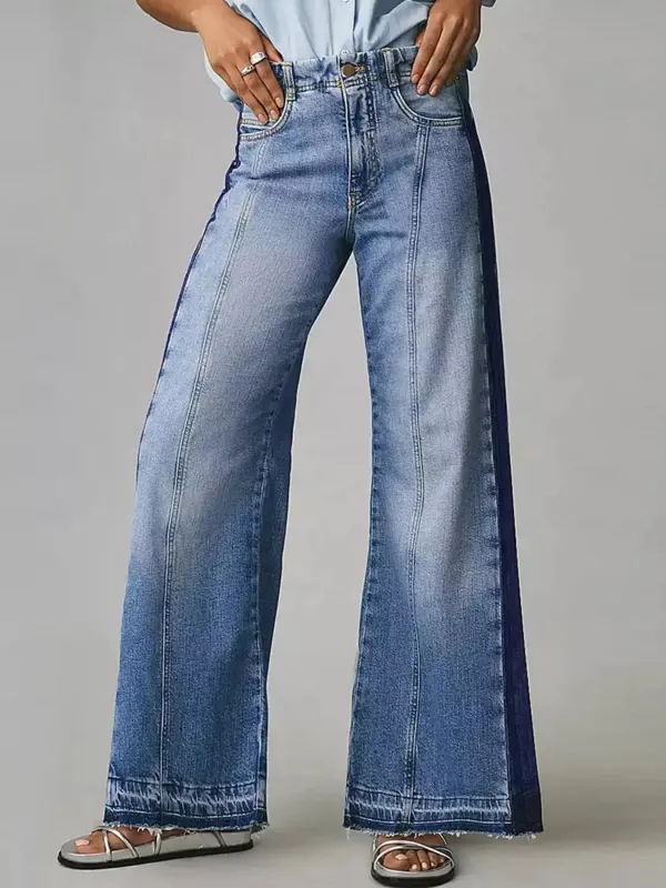 Two-Tone Wide Leg Jeans sold by Charming Charlie