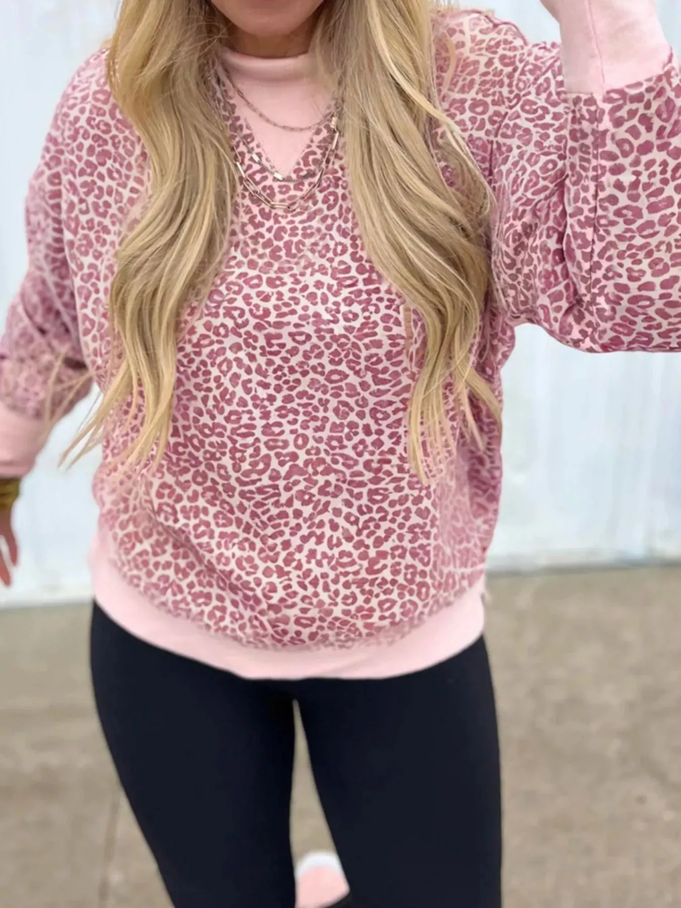 Leopard Long Sleeve Relaxed Fit Sweatshirt sold by Charming Charlie product image thumbnail 3