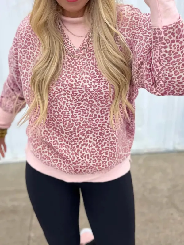 Leopard Long Sleeve Relaxed Fit Sweatshirt sold by Charming Charlie
