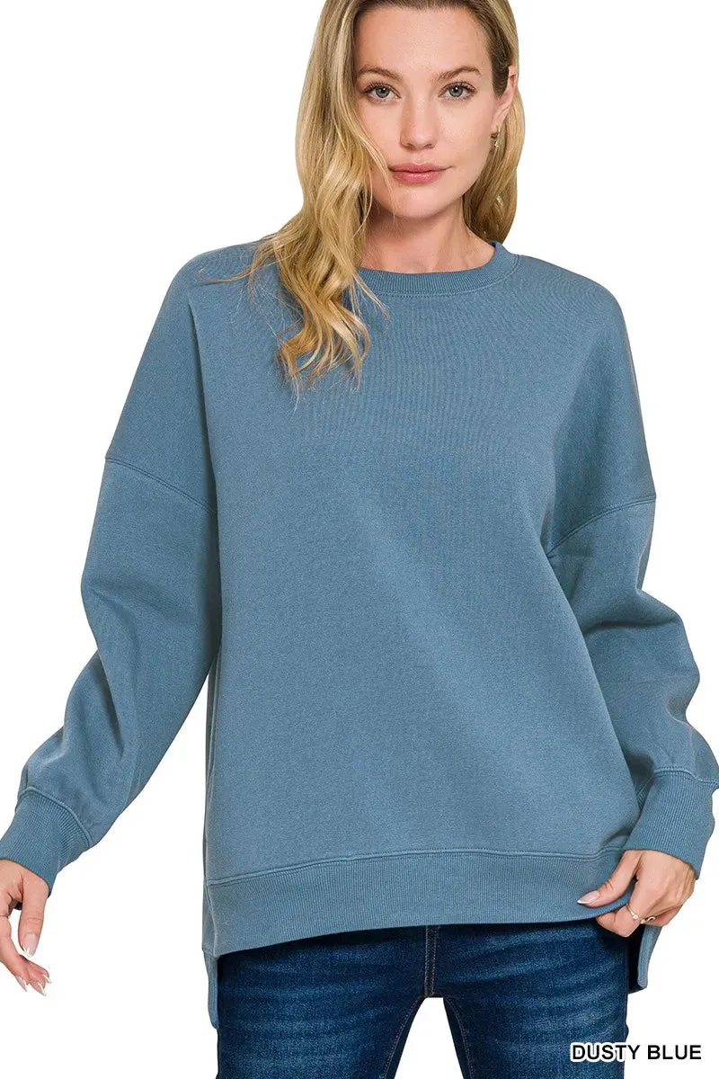 Zenana Fleece Hi-low Boyfriend Sweatshirts with Pockets sold by Charming Charlie