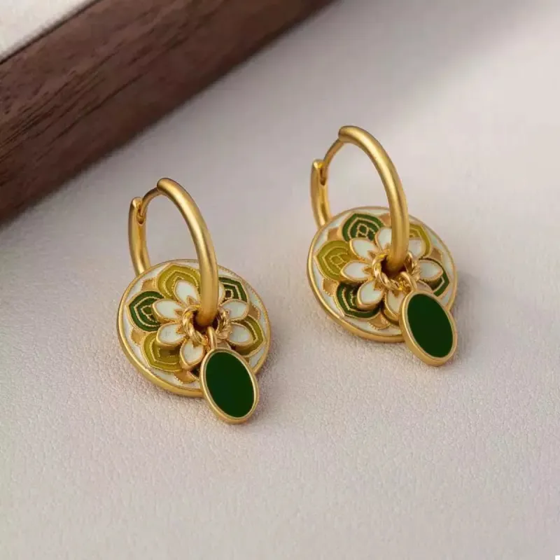 18K Gold-Plated Flower Hoop Earrings sold by Charming Charlie