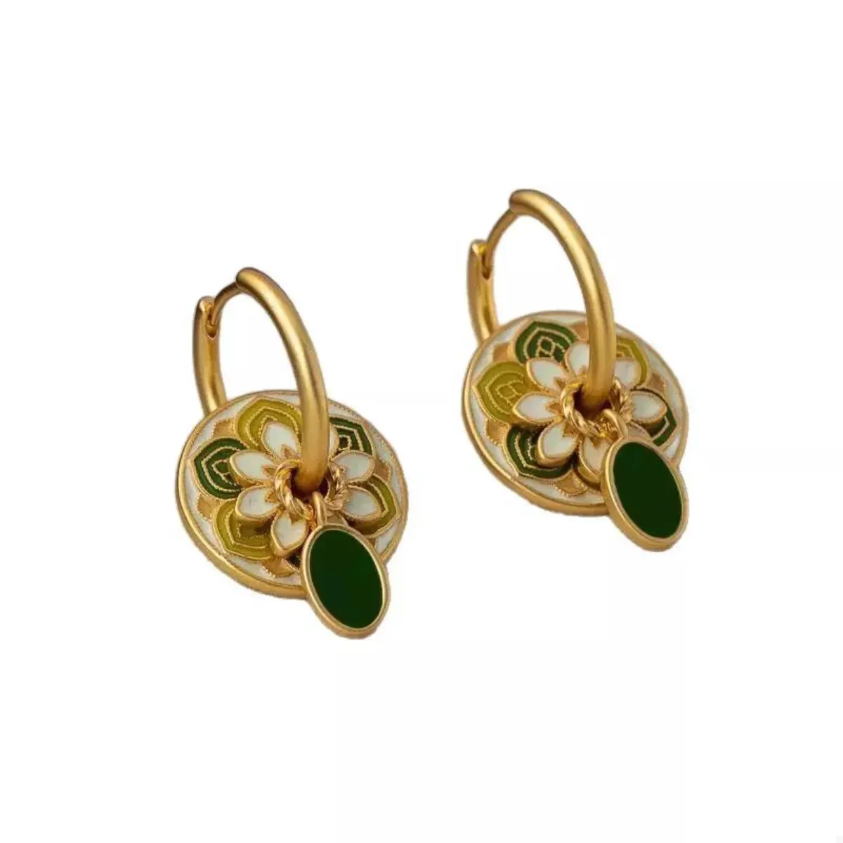 18K Gold-Plated Flower Hoop Earrings sold by Charming Charlie product image thumbnail 5