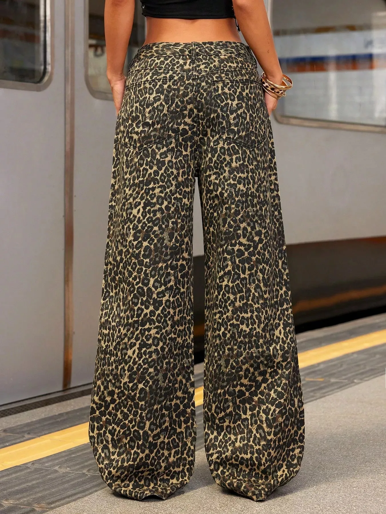 Leopard Print Wide Leg Jeans sold by Charming Charlie product image thumbnail 3