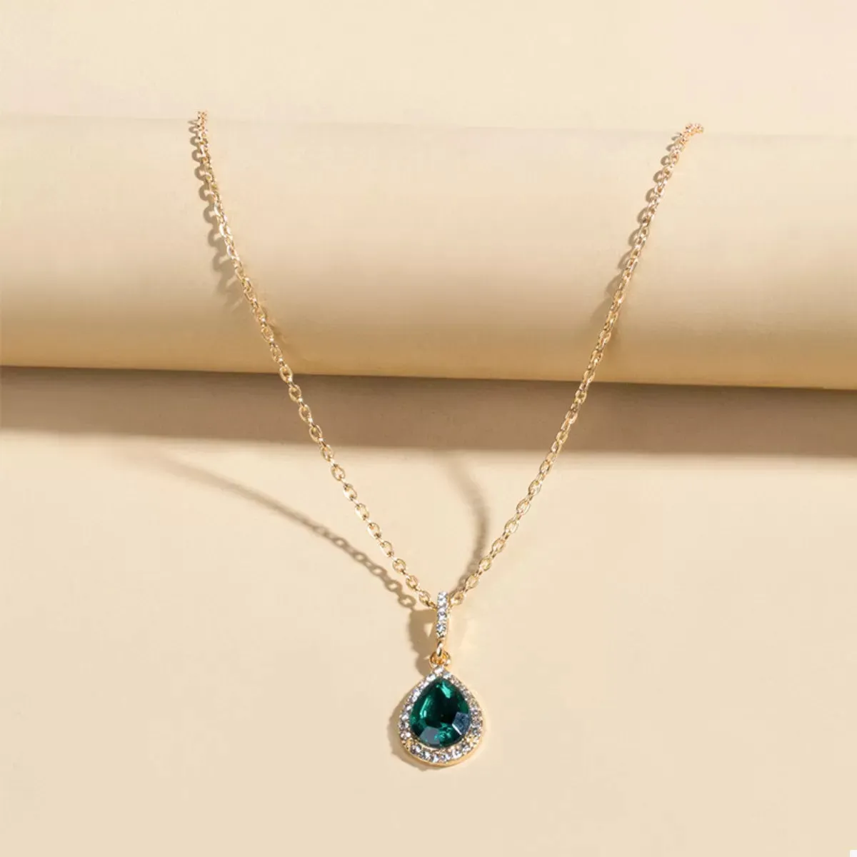 18K Gold-Plated Teardrop Pendant Necklace sold by Charming Charlie product image thumbnail 3
