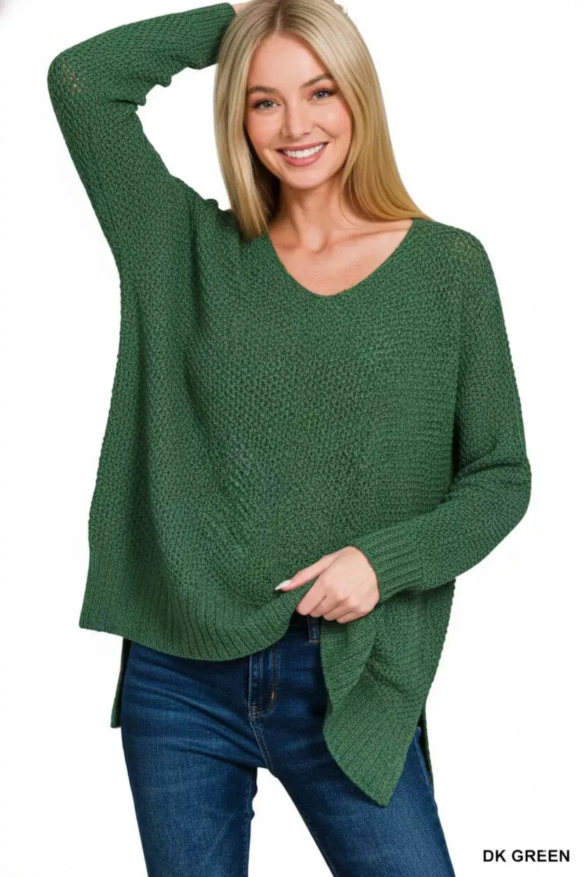 Zenana Dolman Sleeve V-Neck Sweater sold by Charming Charlie product image thumbnail 2