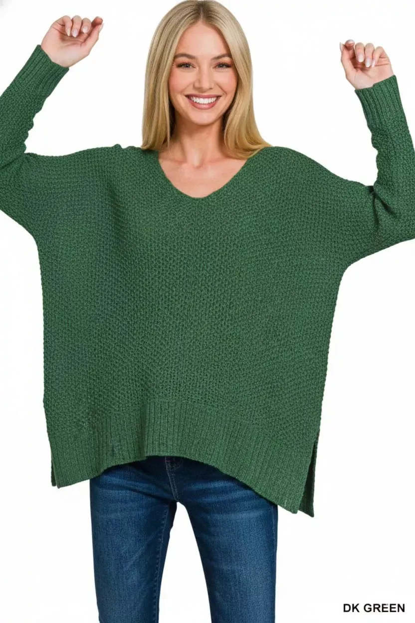 Zenana Dolman Sleeve V-Neck Sweater sold by Charming Charlie product image thumbnail 3