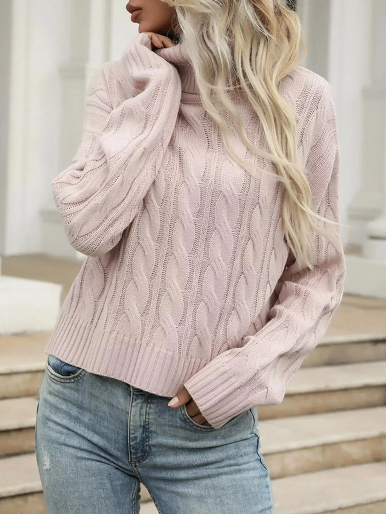 Cable Knit Turtleneck Sweater sold by Charming Charlie product image thumbnail 4
