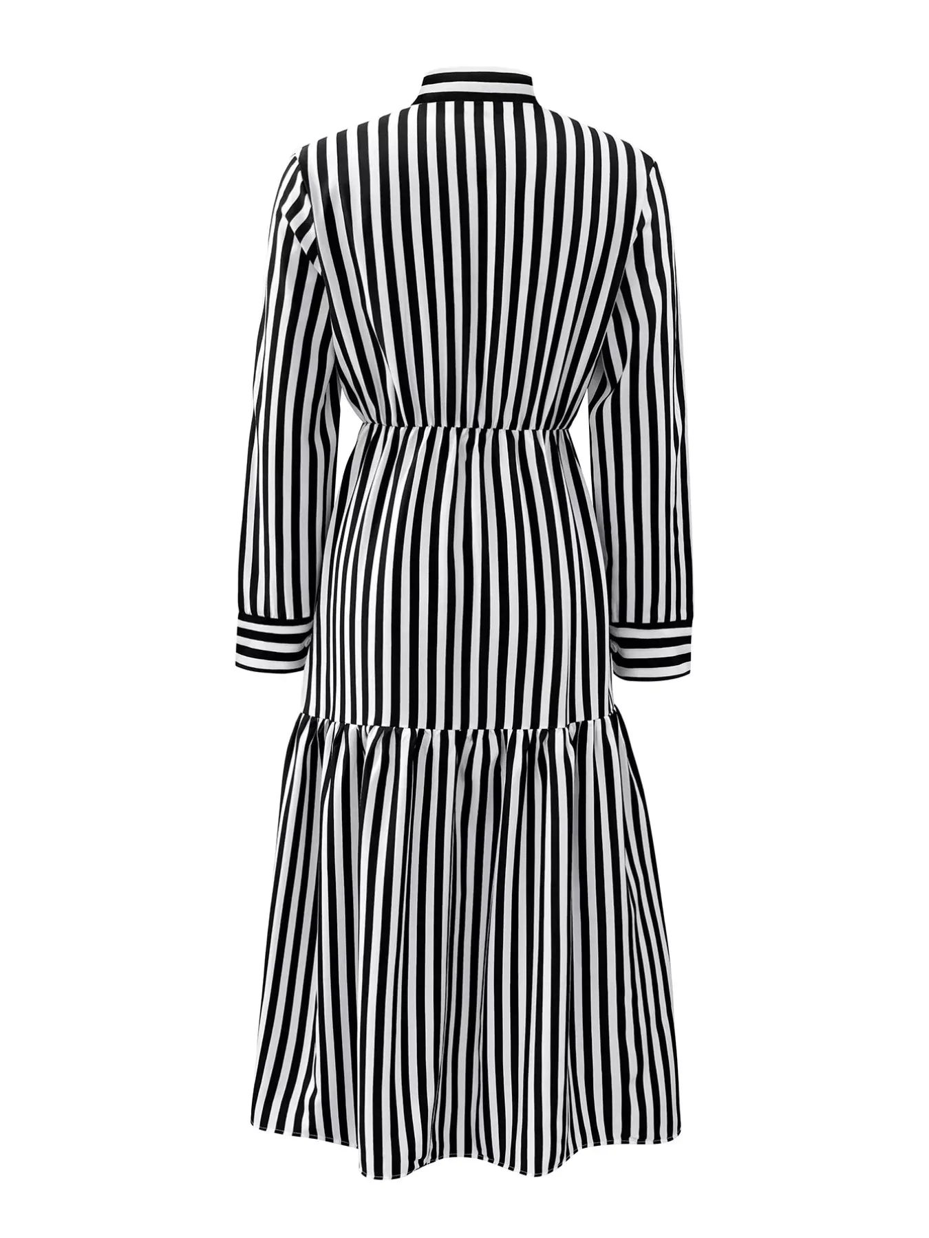 Striped Notched Long Sleeve Midi Dress sold by Charming Charlie product image thumbnail 4