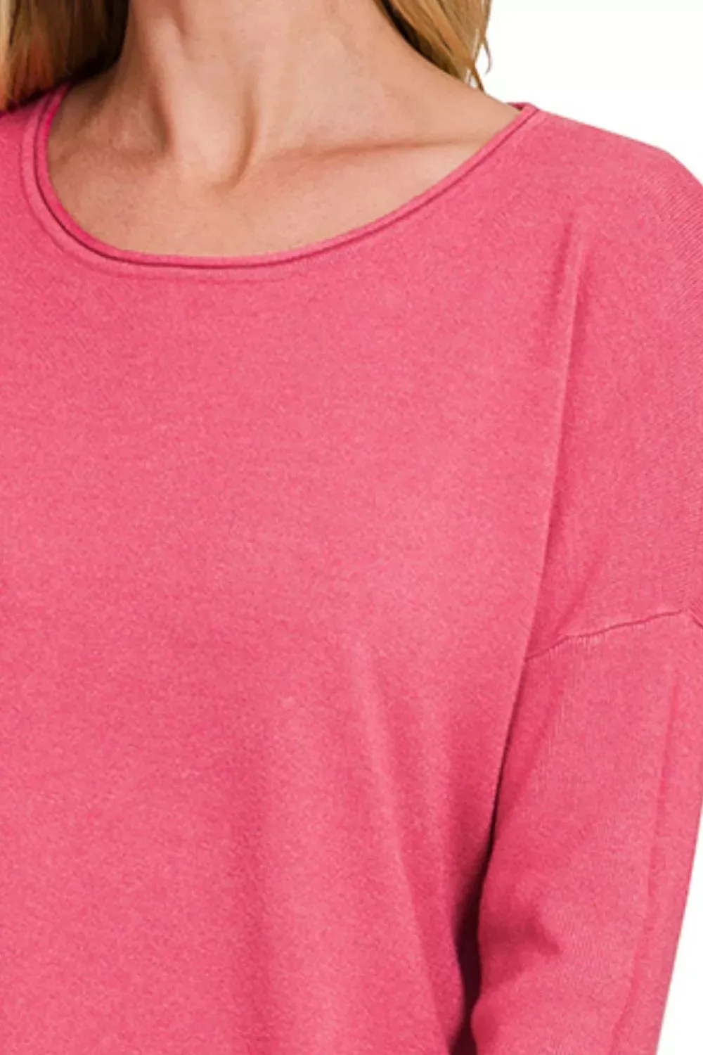 Zenana Viscose Long Sleeve Front Pockets Sweater sold by Charming Charlie product image thumbnail 3