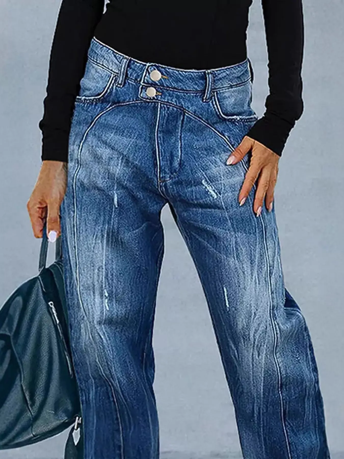 Wide Leg Jeans with Pockets sold by Charming Charlie product image thumbnail 4