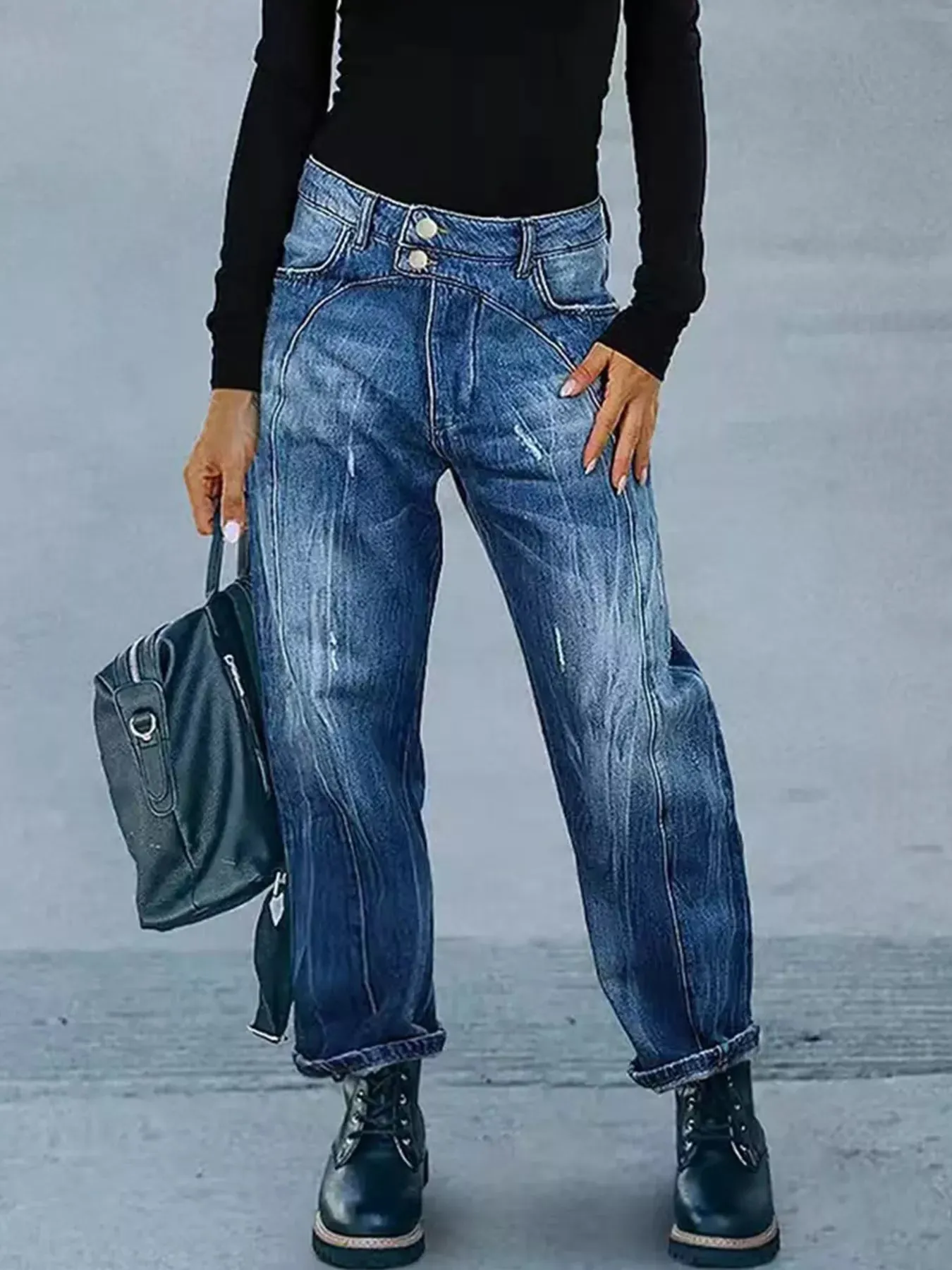 Wide Leg Jeans with Pockets sold by Charming Charlie