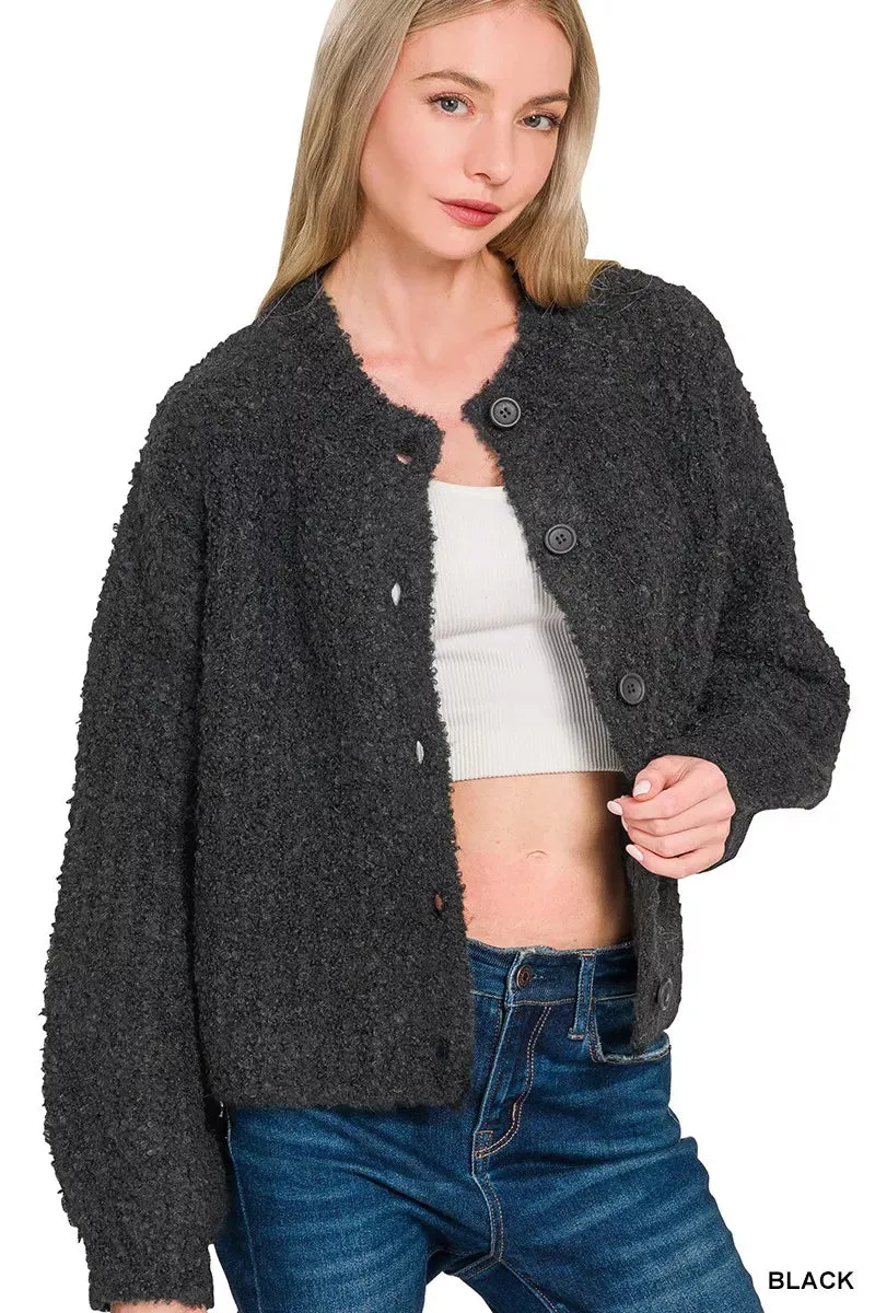 Zenana Button Down Wool Cardigan Sweater sold by Charming Charlie product image thumbnail 2