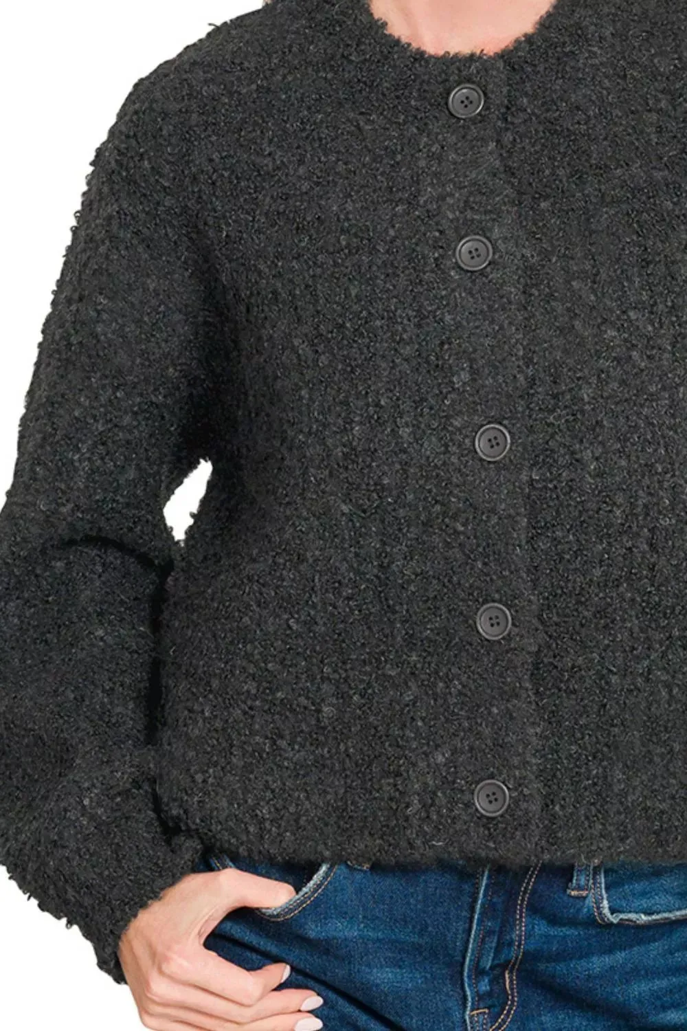 Zenana Button Down Wool Cardigan Sweater sold by Charming Charlie product image thumbnail 3