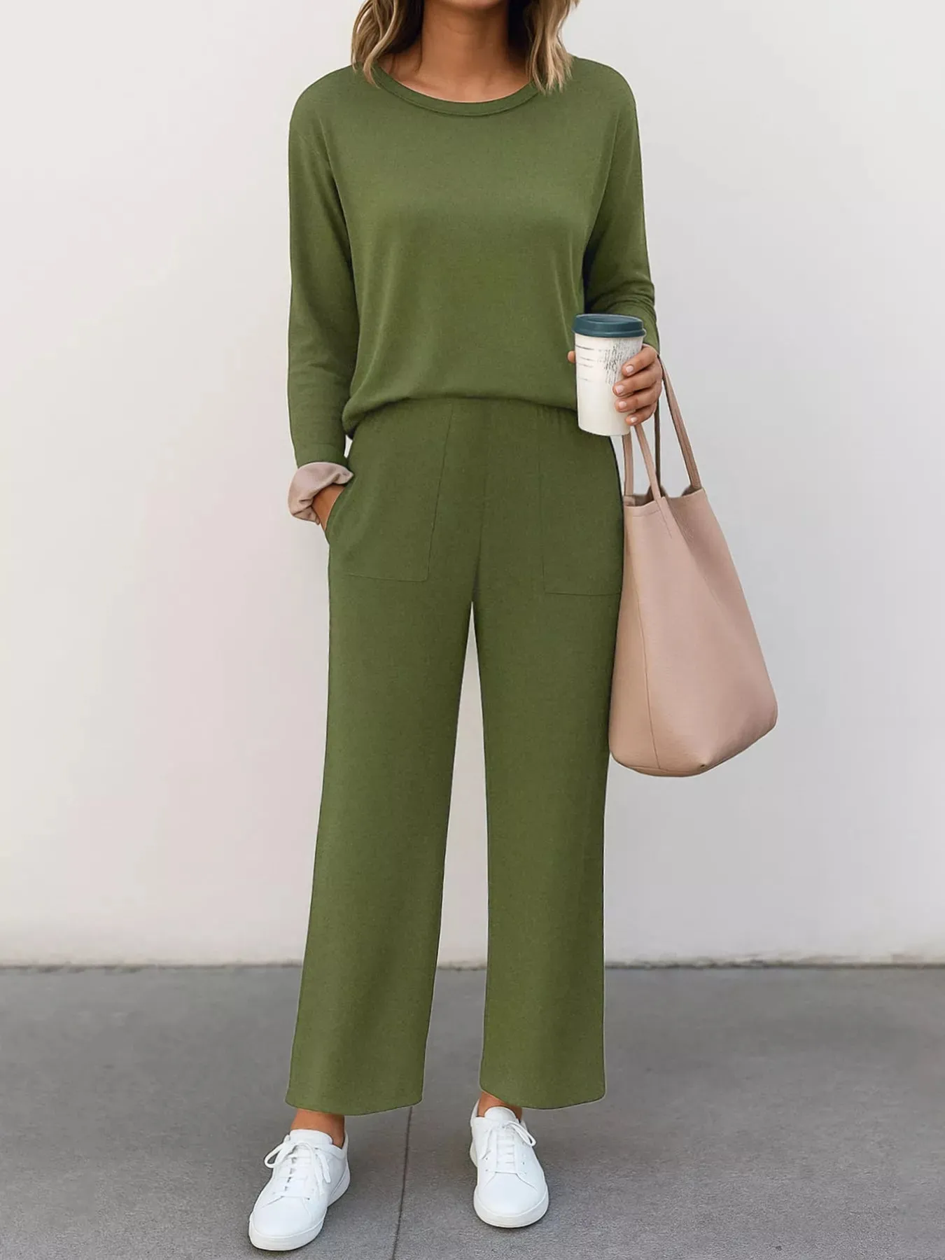 Long Sleeve Top and Wide Leg Pants Set sold by Charming Charlie product image thumbnail 2