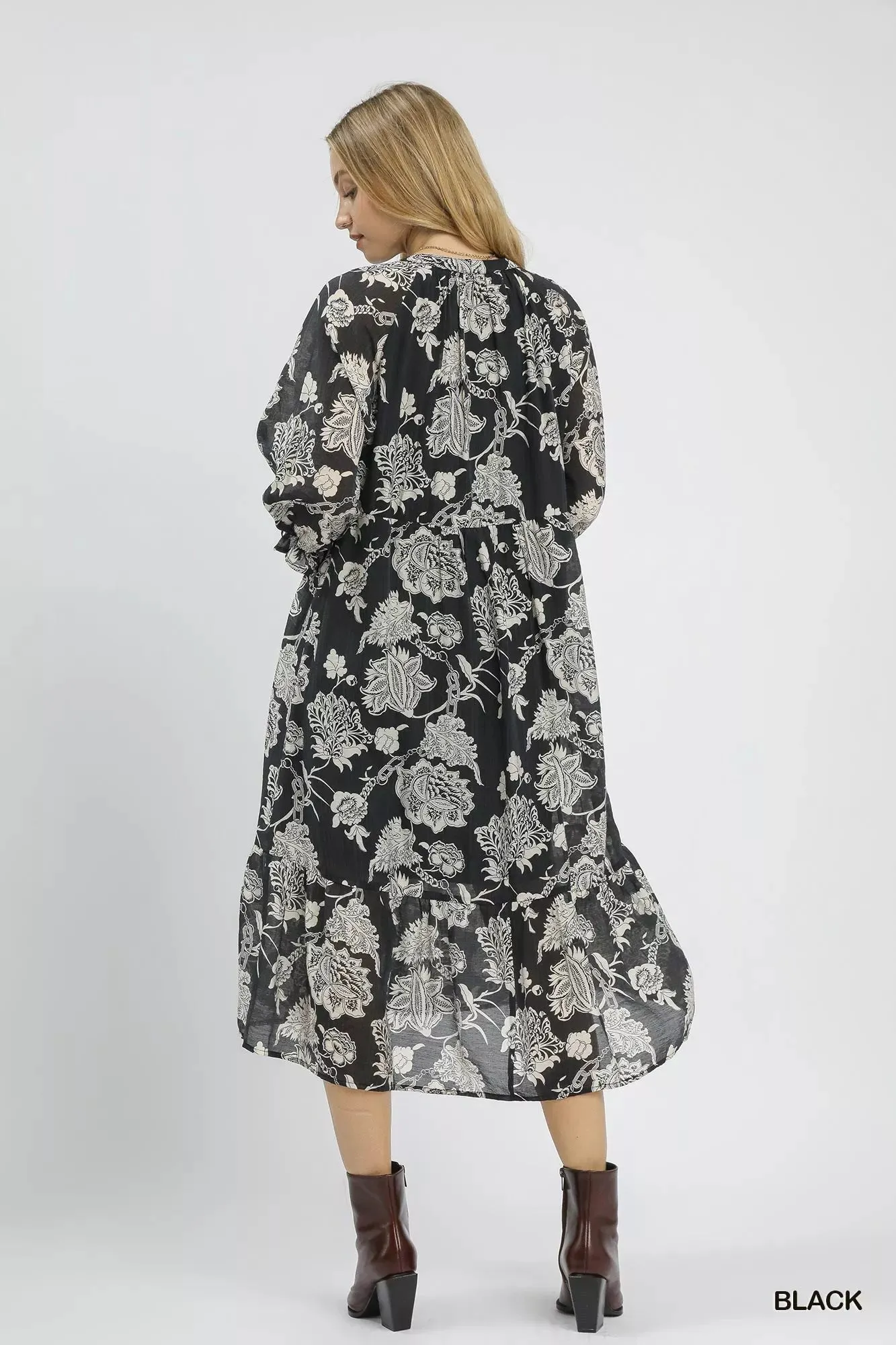 Umgee Floral Print Boho Midi Dress sold by Charming Charlie product image thumbnail 5