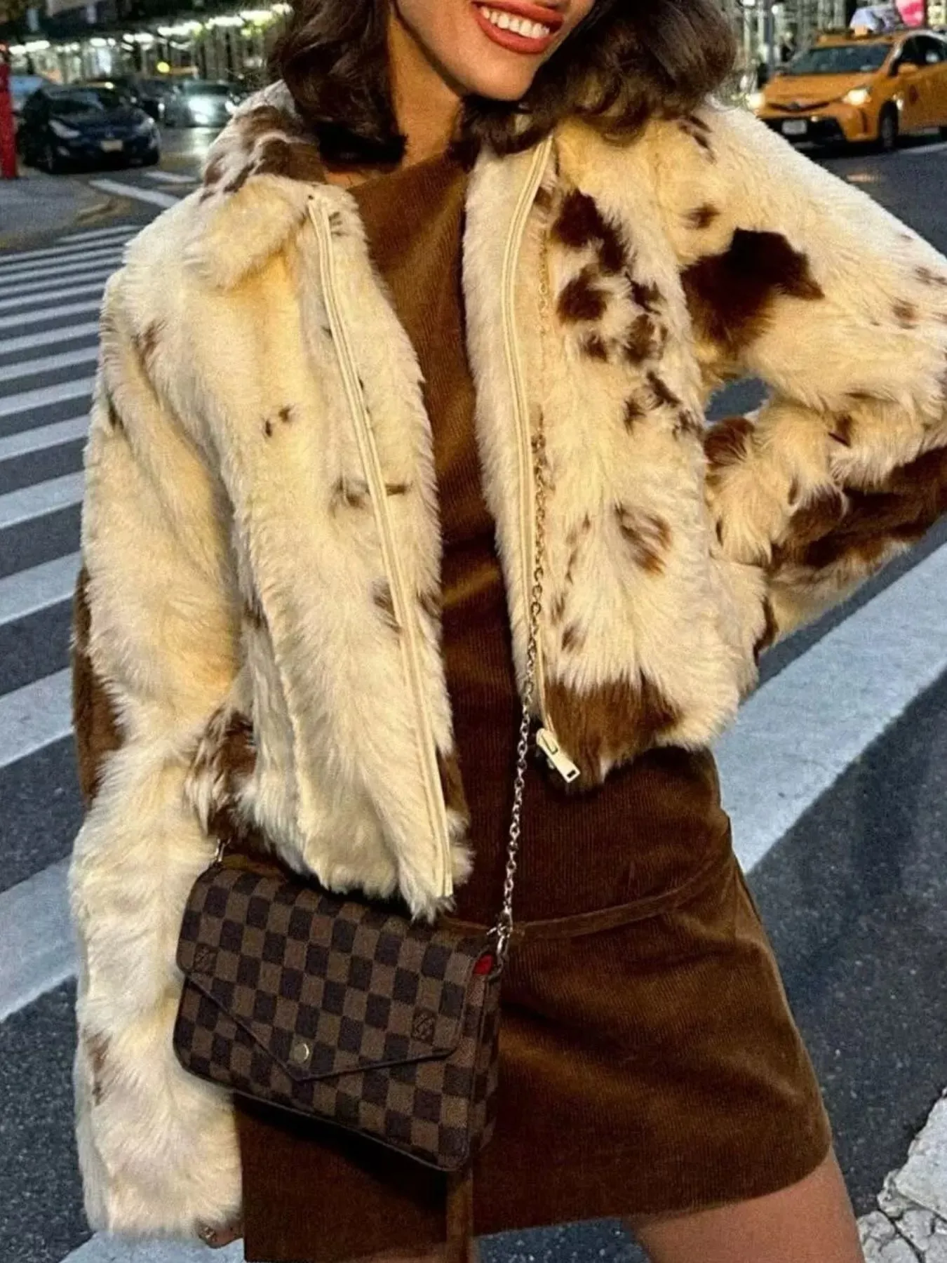 Faux Fur Zip Up Cropped Outerwear sold by Charming Charlie product image thumbnail 3